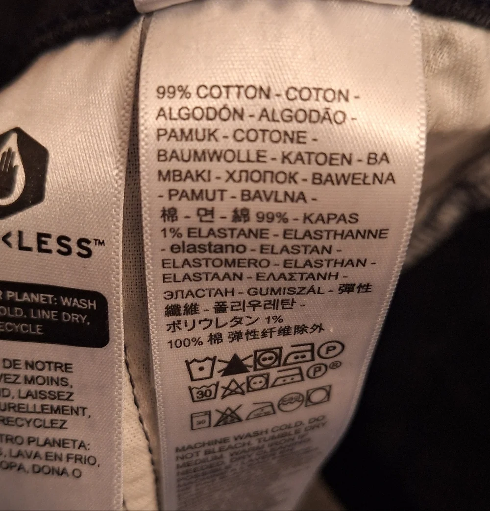 Levi Strauss‎ Men's Black Jeans 505 Original Fit Straight Leg 34x28(tag 34x30)